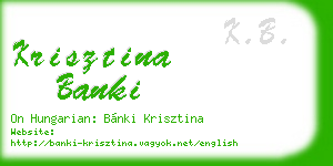 krisztina banki business card
