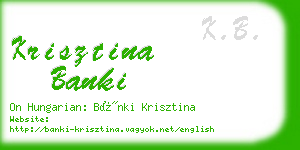 krisztina banki business card